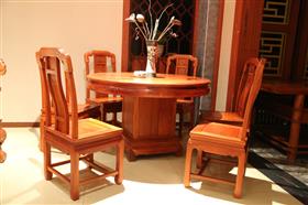 大果紫檀-國色天香圓餐臺