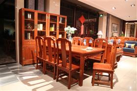 大果紫檀-國色天香長方餐臺