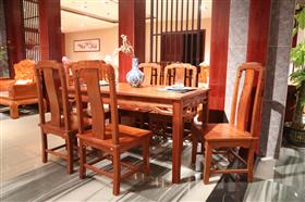 大果紫檀-國色天香長方餐臺